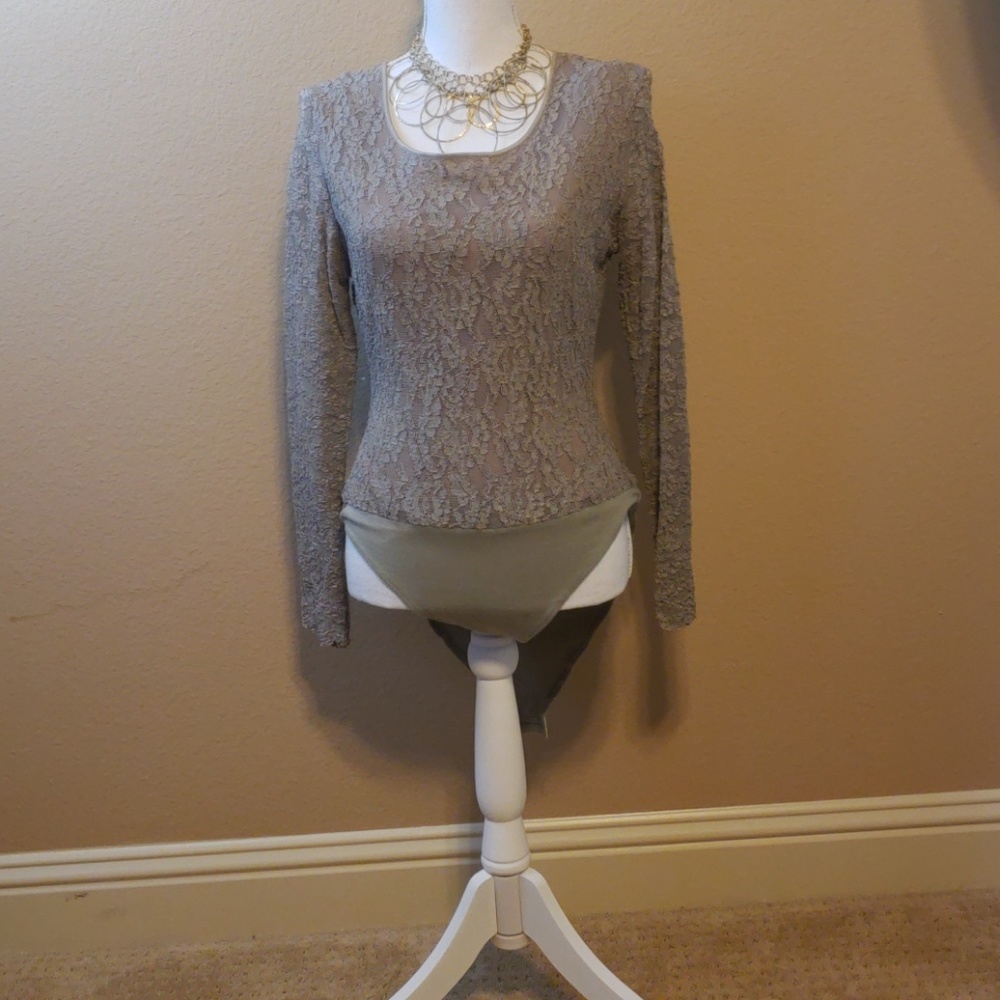 Ann Taylor Bodysuit color taupe